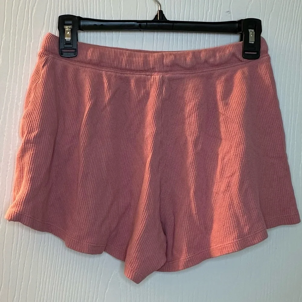 Old‎ Navy pink casual soft shorts girls 14/16 waffle knit pockets no drawstring